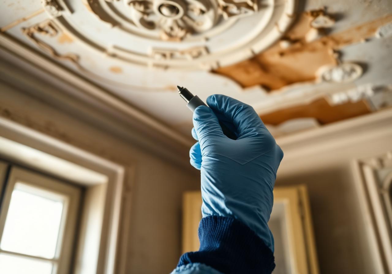 Diagnostiqueur réalisant un repérage amiante dans un appartement parisien