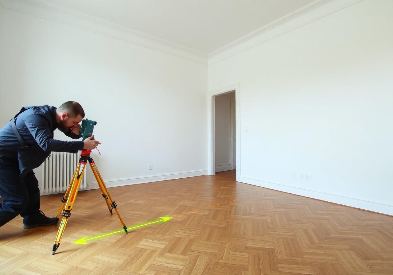 Mesurage au télémètre laser d'un appartement parisien vide